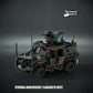 Lego military tactical vehicle 4x4 model on a dark background with 'The Defender Brick' branding.