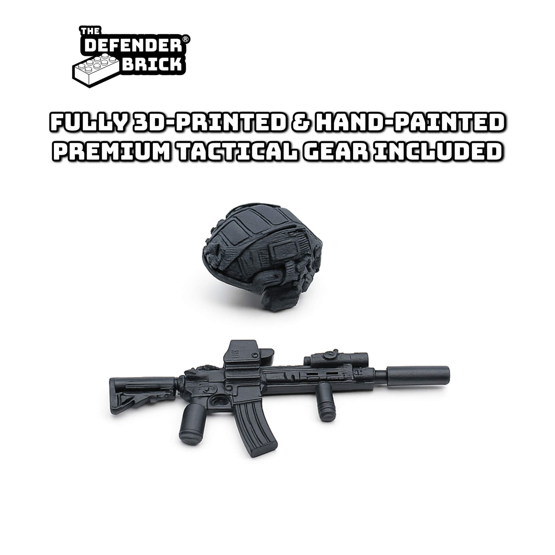 3D-printed and hand-painted tactical gear included with the SC Commander Black Ops Edition.