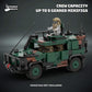 TDB Allied Camo LNX shown with sample geared figures to demonstrate capacity for up to five minifigs; figures not included.