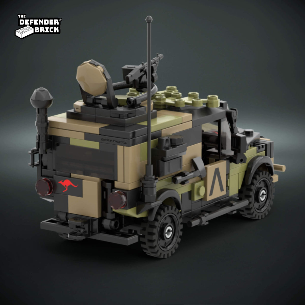 Rear three-quarter view of the TDB Australian Assault Rover Final Upgraded Release 1:35 brick build.