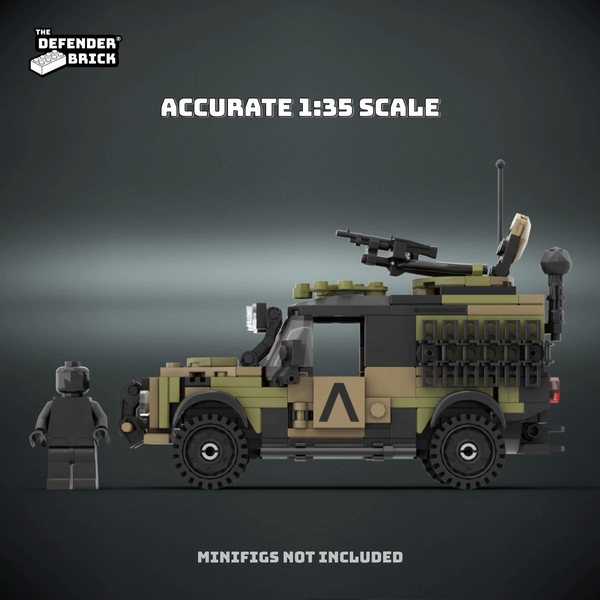 TDB Australian Assault rover shown beside a figure silhouette to illustrate its accurate 1:35 scale.