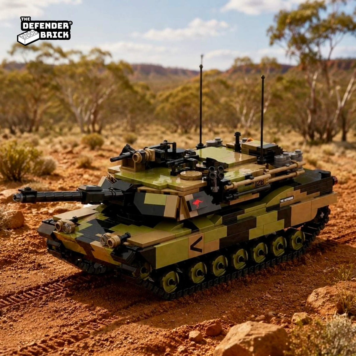 TDB Australian M1A1 Abrams 1:35 brick build in an Australian outback setting